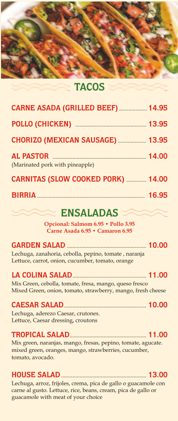 menu